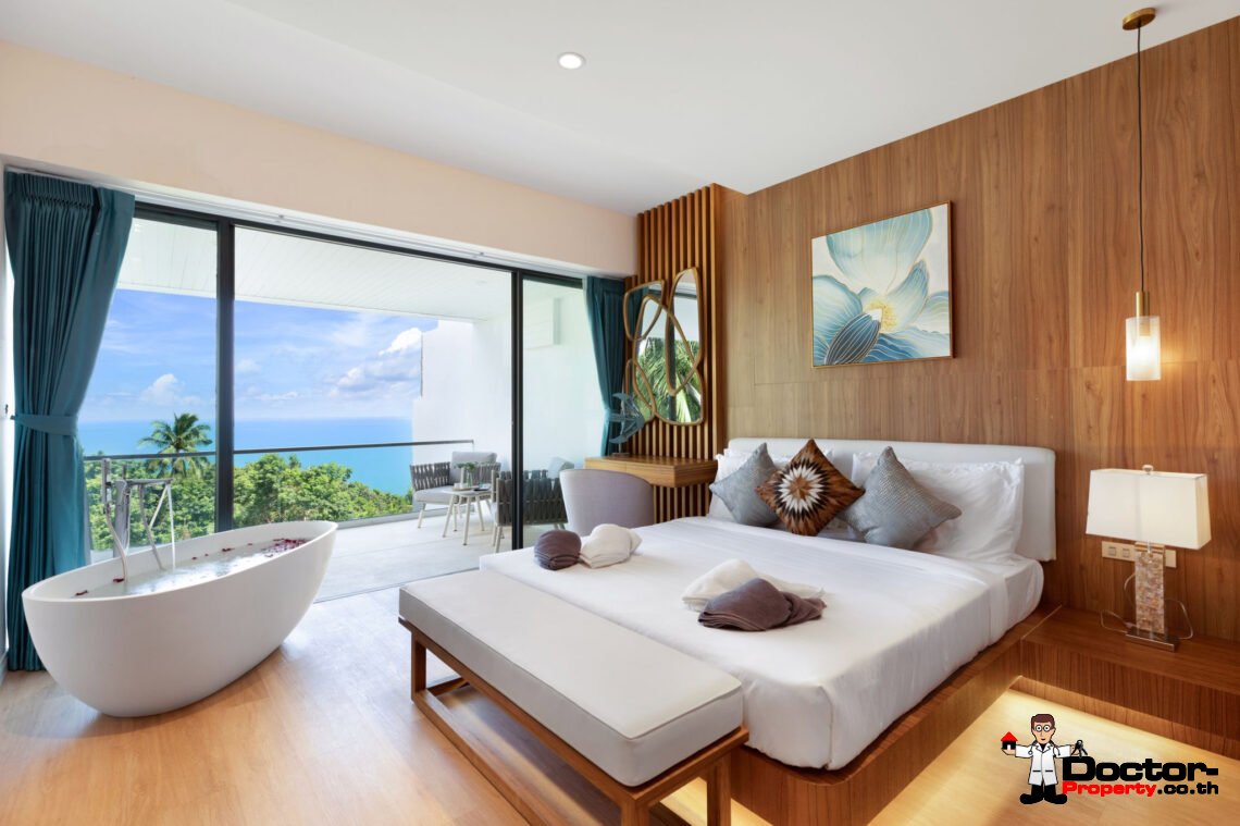 Duplex 3 Bedroom Pool Villa with Sea View in Chaweng Noi, Koh Samui – For Sale