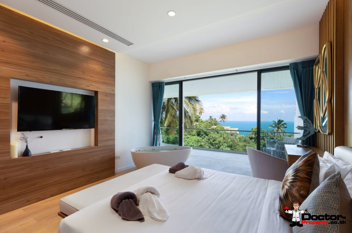 Duplex 3 Bedroom Pool Villa with Sea View in Chaweng Noi, Koh Samui – For Sale