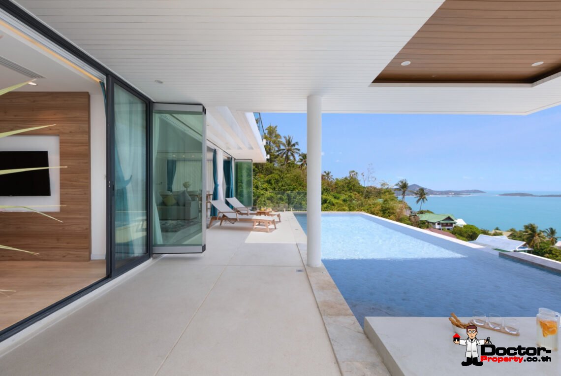 5 Bedroom Pool Villa with Sea View in Chaweng Noi, Koh Samui – For Sale