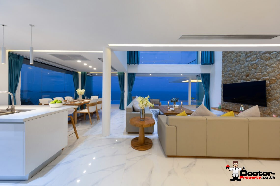 5 Bedroom Pool Villa with Sea View in Chaweng Noi, Koh Samui – For Sale