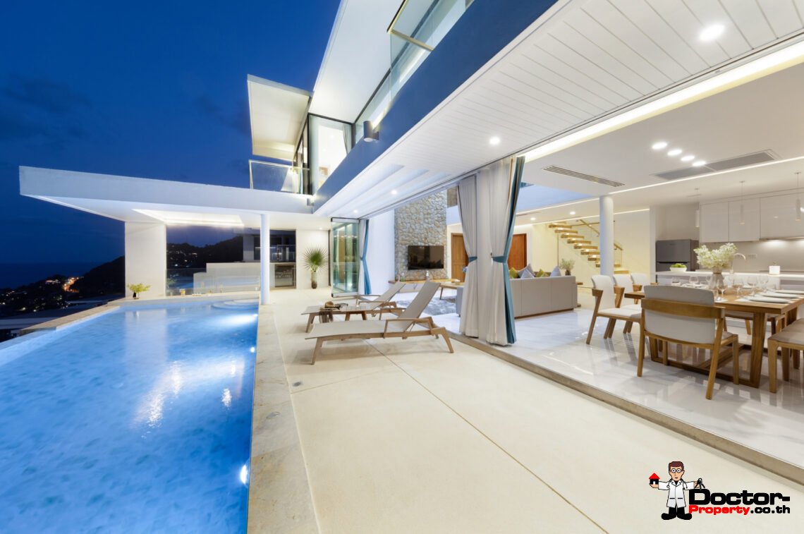 5 Bedroom Pool Villa with Sea View in Chaweng Noi, Koh Samui – For Sale