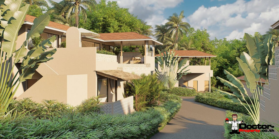 1-3 Bedroom Pool Villa with Partial Sea View in Lamai, Koh Samui – For Sale