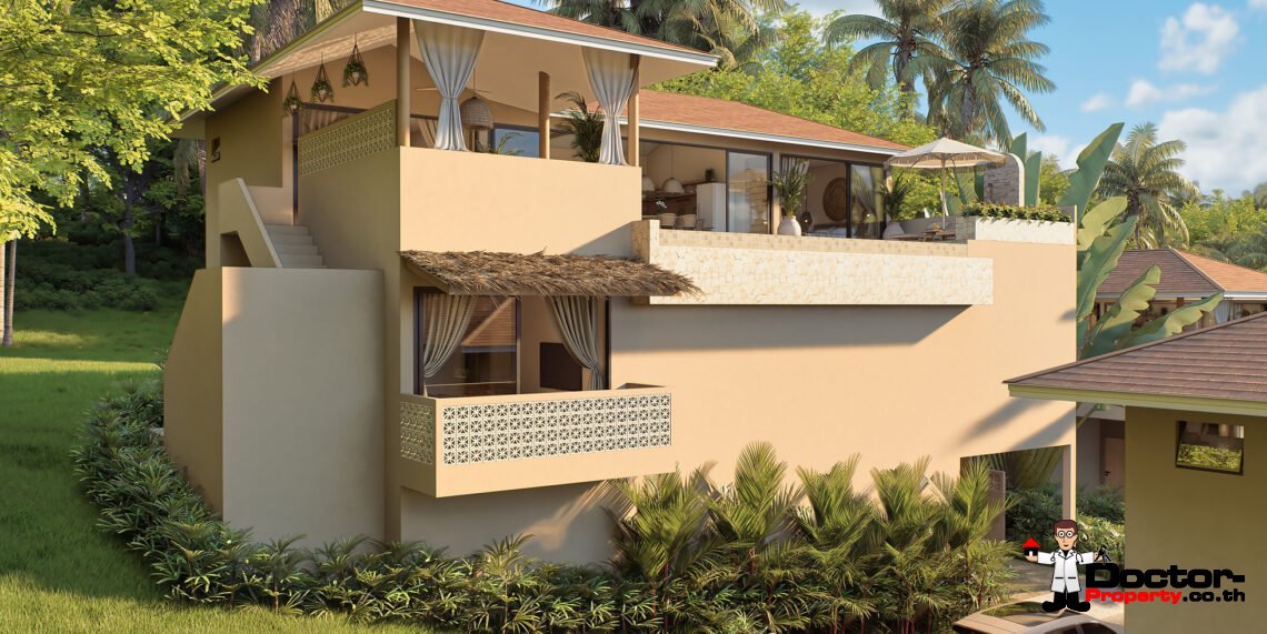1-3 Bedroom Pool Villa with Partial Sea View in Lamai, Koh Samui – For Sale