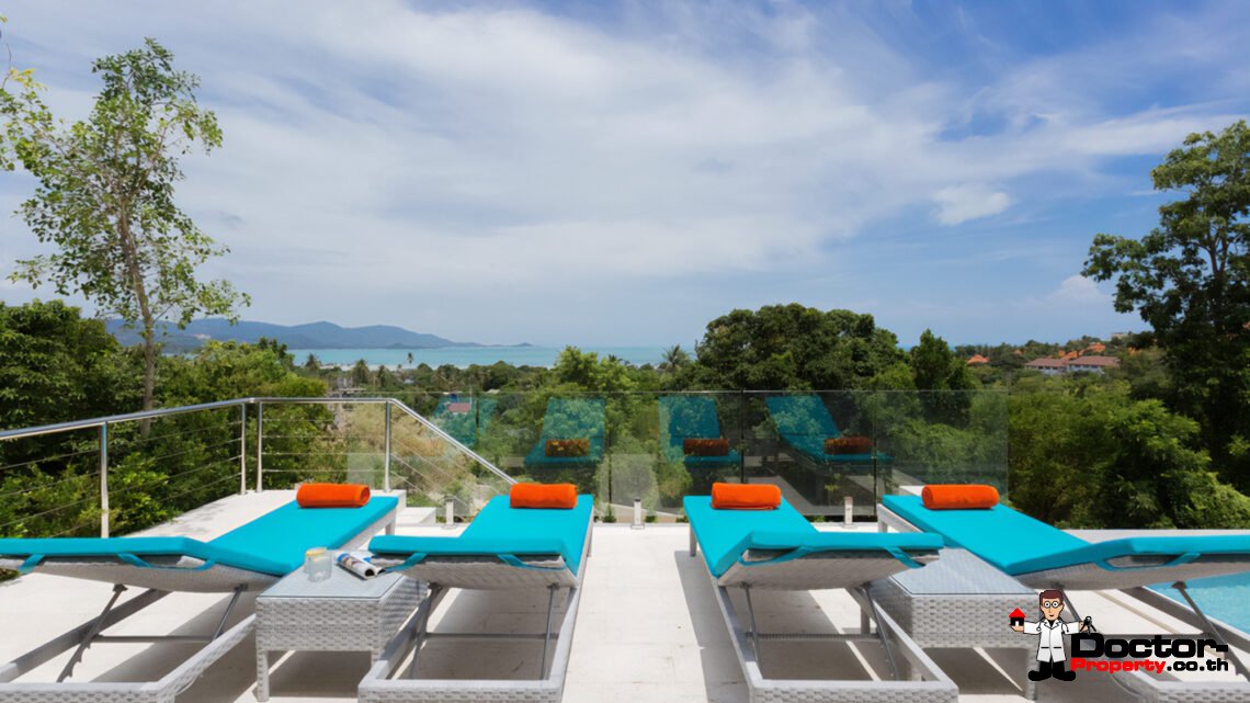 3 Bedroom Pool Villa with Sea View in Choeng Mon, Koh Samui – For Sale