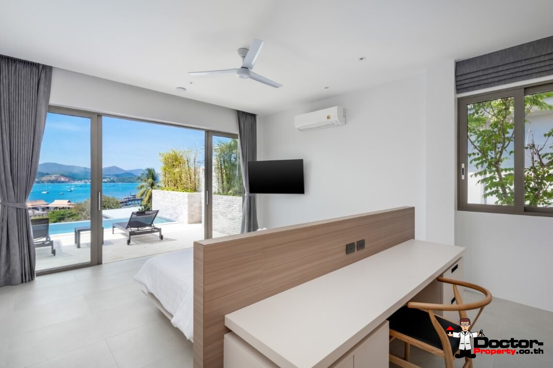 4 Bedroom Pool Villa with Sea View and Sunset View in Bang Rak, Koh Samui – For Sale