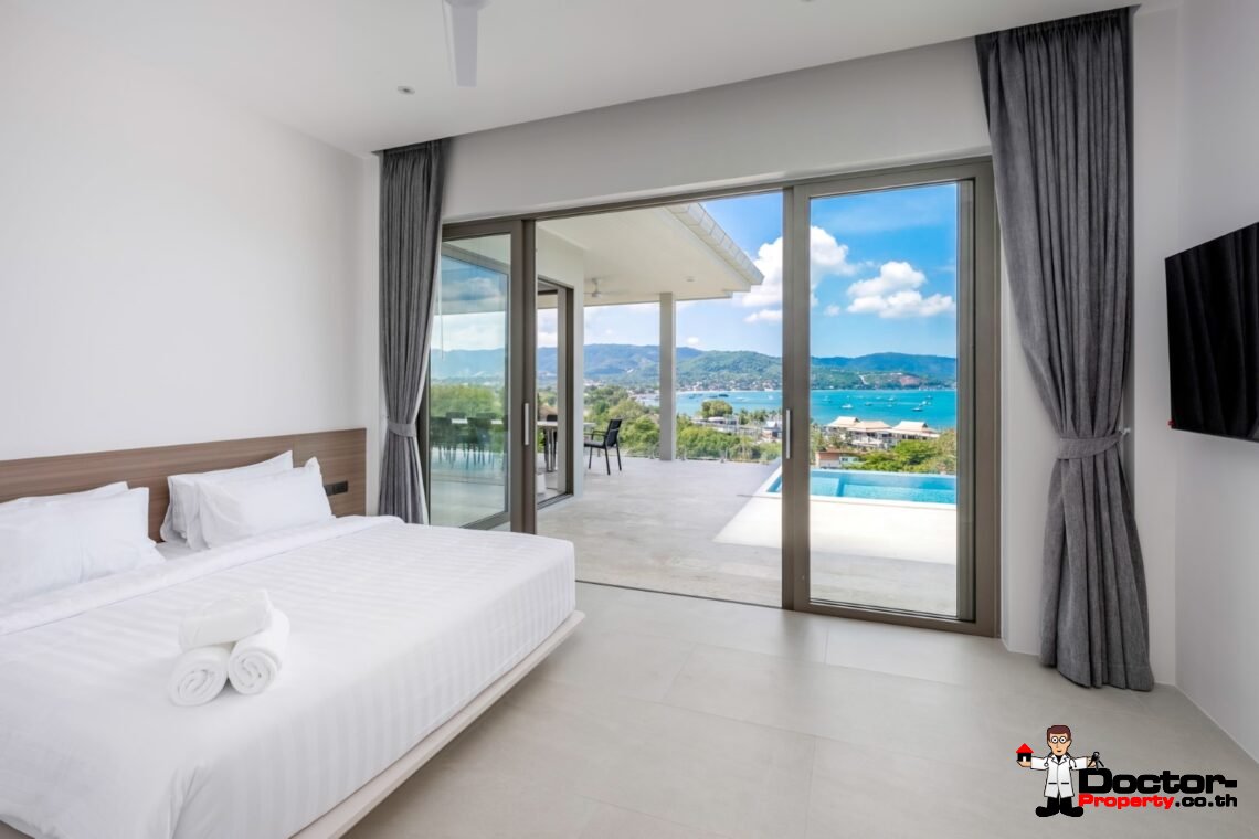4 Bedroom Pool Villa with Sea View and Sunset View in Bang Rak, Koh Samui – For Sale