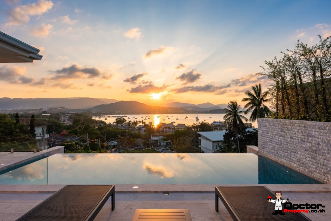 4 Bedroom Pool Villa with Sea View and Sunset View in Bang Rak, Koh Samui – For Sale
