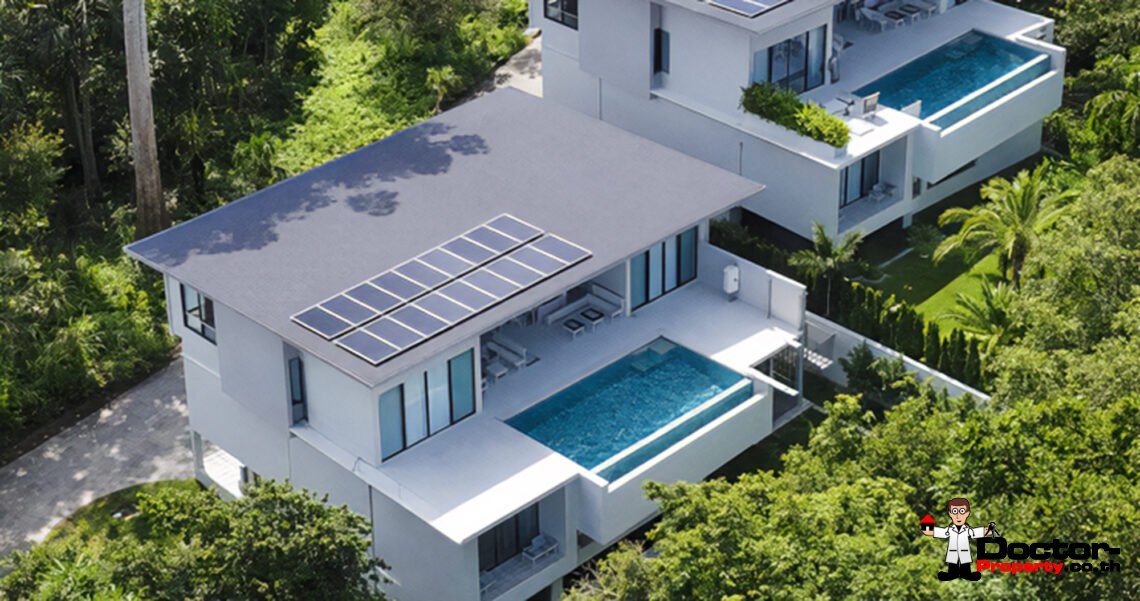 4 Bedroom Pool Villa with Partial Sea View in Bang Por, Koh Samui – For Sale