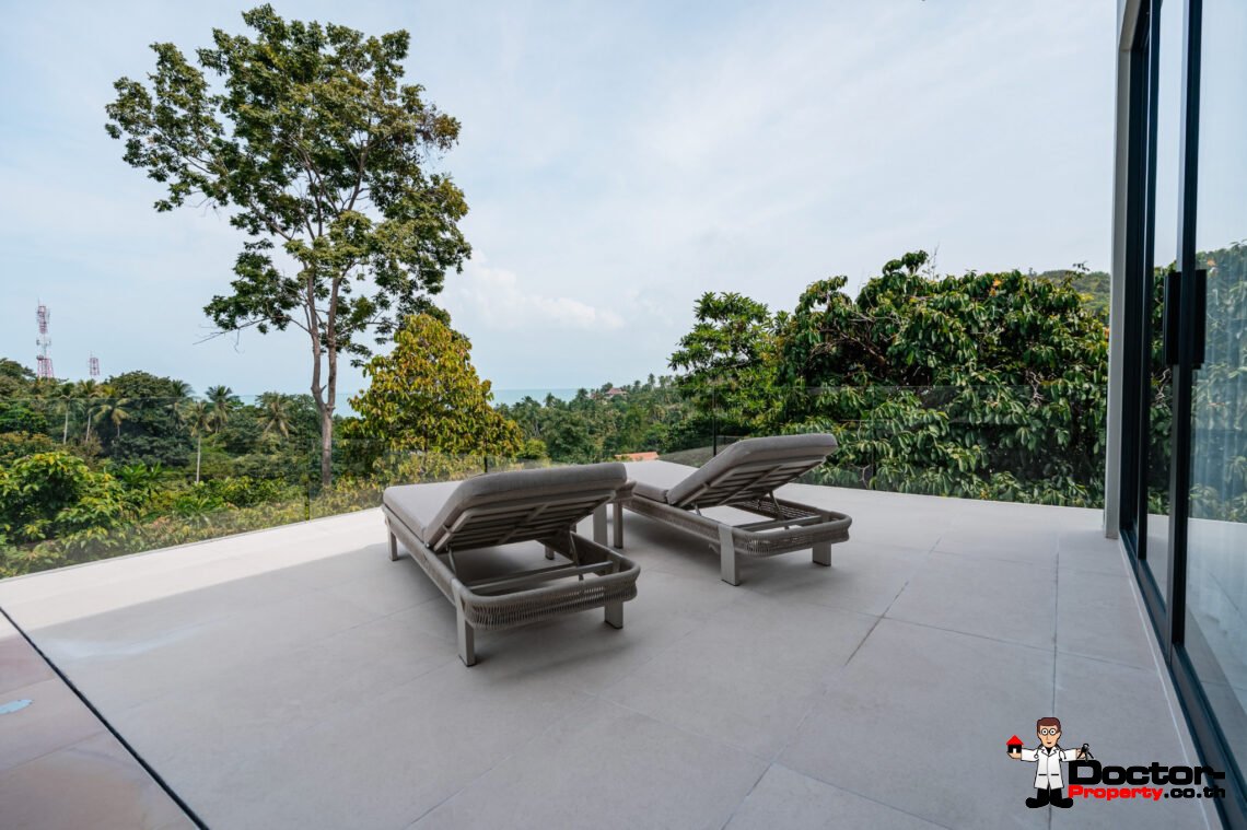 4 Bedroom Pool Villa with Partial Sea View in Bang Por, Koh Samui – For Sale