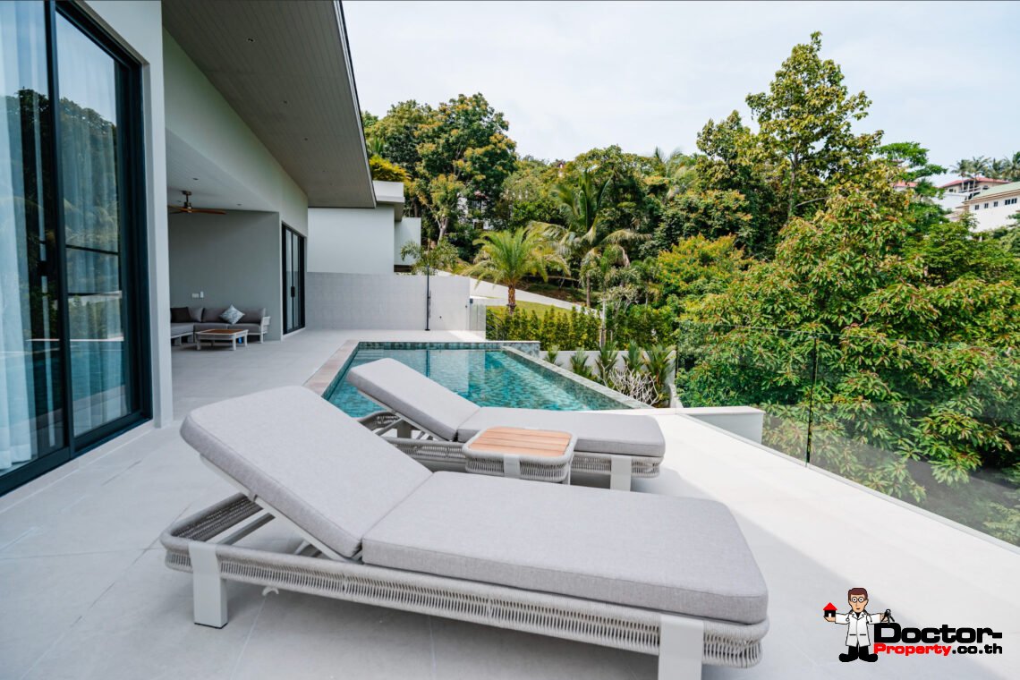 4 Bedroom Pool Villa with Partial Sea View in Bang Por, Koh Samui – For Sale