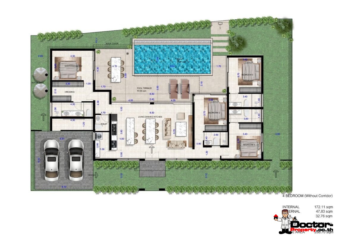 Tropical 2-4 Bedroom Pool Villa in Lamai, Koh Samui – For Sale