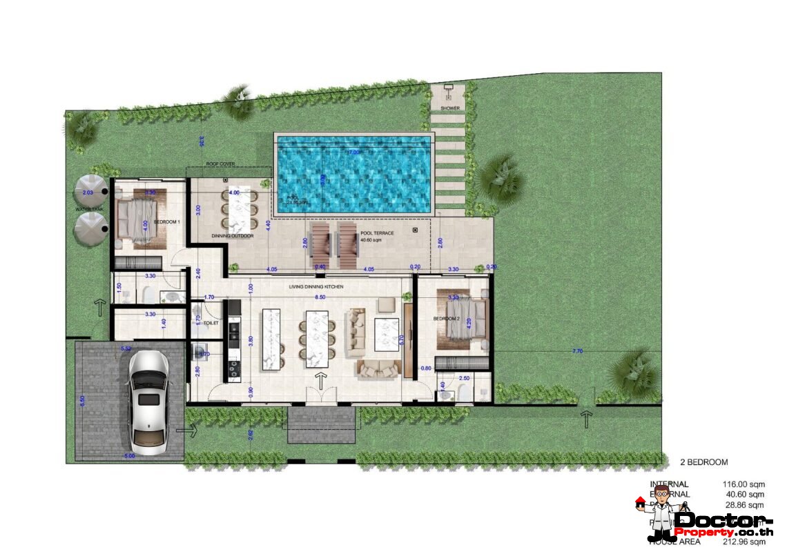 Tropical 2-4 Bedroom Pool Villa in Lamai, Koh Samui – For Sale