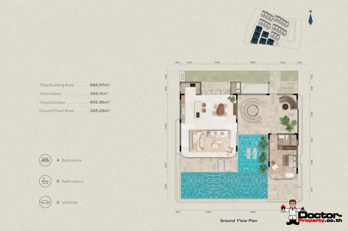 Luxury 4 Bedroom Pool Villa with Sea View in Bang Por, Koh Samui – For Sale