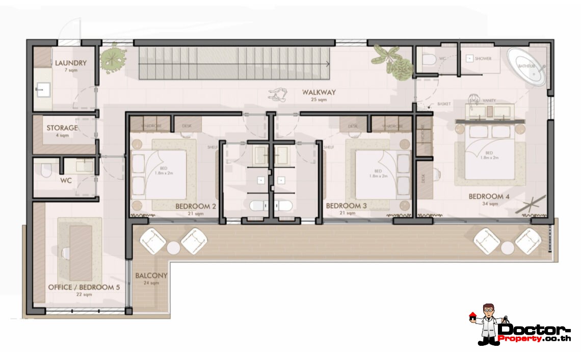 Modern Tropical 4-5 Bedroom Pool Villa in Mae Nam, Koh Samui – For Sale