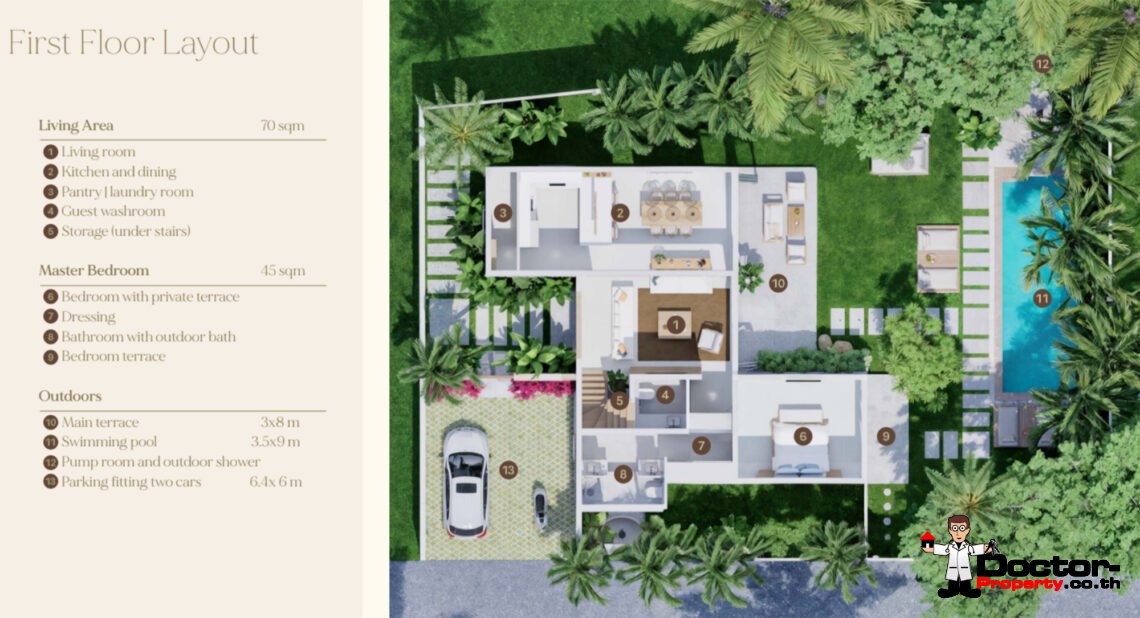 Luxury Tropical 3 Bedroom Pool Villa in Choeng Mon, Koh Samui – For Sale