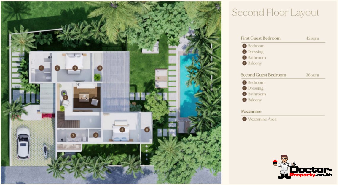 Luxury Tropical 3 Bedroom Pool Villa in Choeng Mon, Koh Samui – For Sale