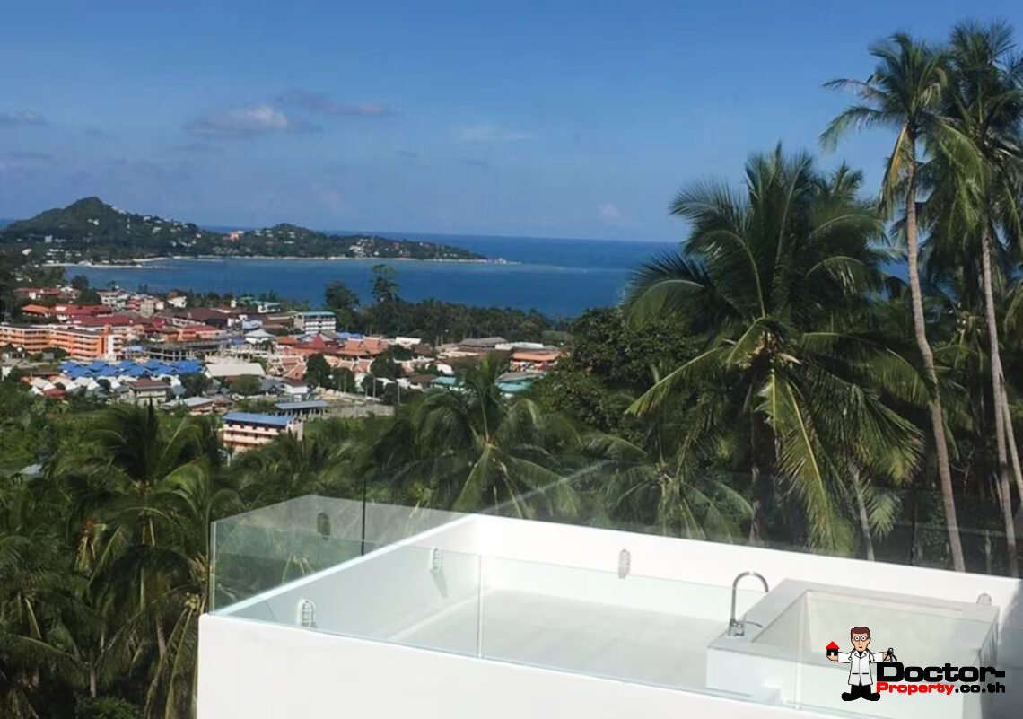 3 Bedroom Pool Villa with Partial Sea View in Lamai, Koh Samui – For Sale