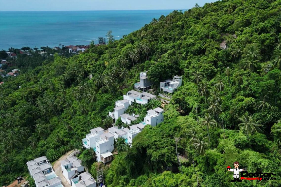 3 Bedroom Pool Villa with Partial Sea View in Lamai, Koh Samui – For Sale