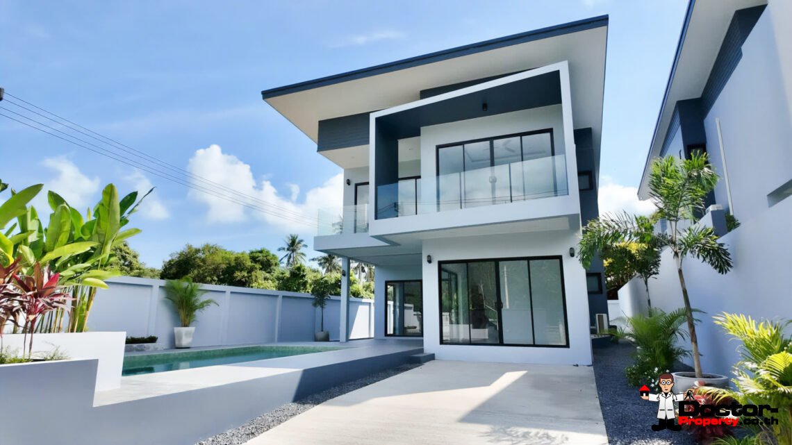 New 3 Bedroom Two-Storey Pool Villa with Mountain View in Ban Tai, Koh Samui