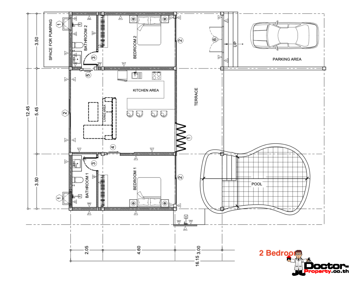 Tropical 1-2 Bedroom Pool Villa in Lamai, Koh Samui – For Sale