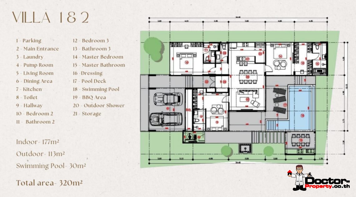 Modern 3 Bedroom Pool Villa in Plai Laem, Koh Samui – For Sale