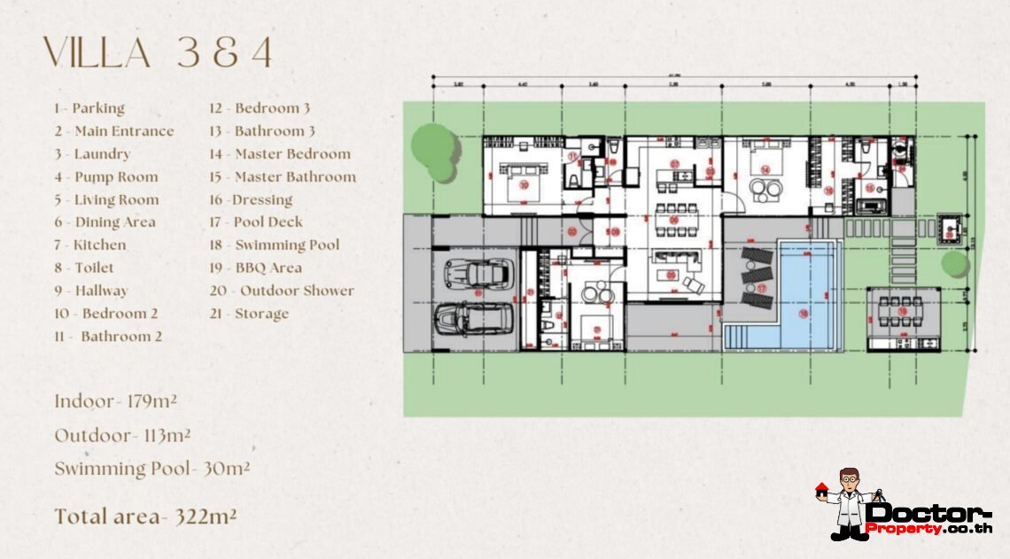 Modern 3 Bedroom Pool Villa in Plai Laem, Koh Samui – For Sale