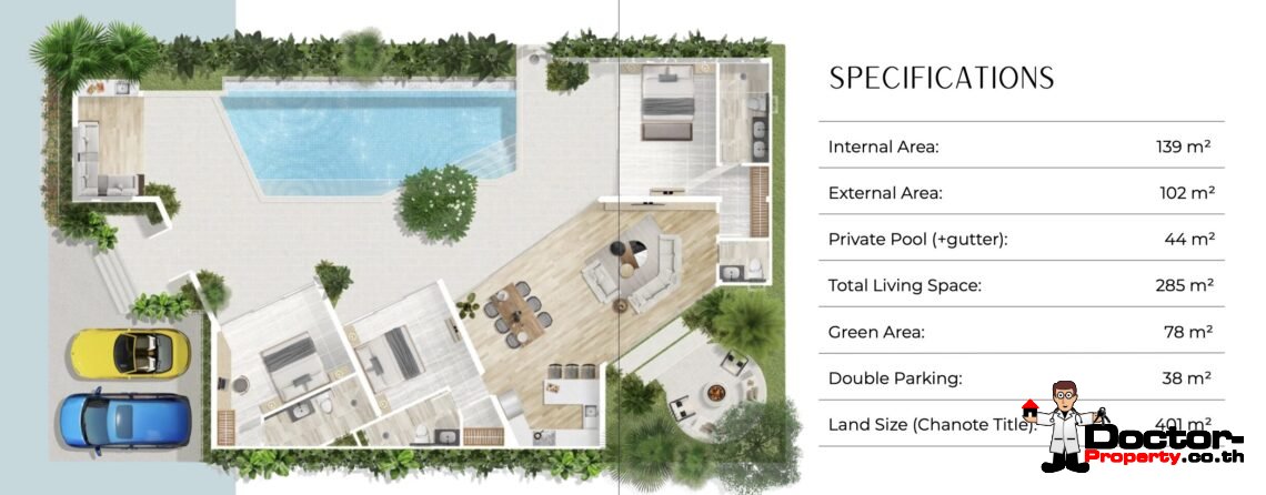 3 Bedroom Private Pool Villa in Bo Phut, Koh Samui – For Sale