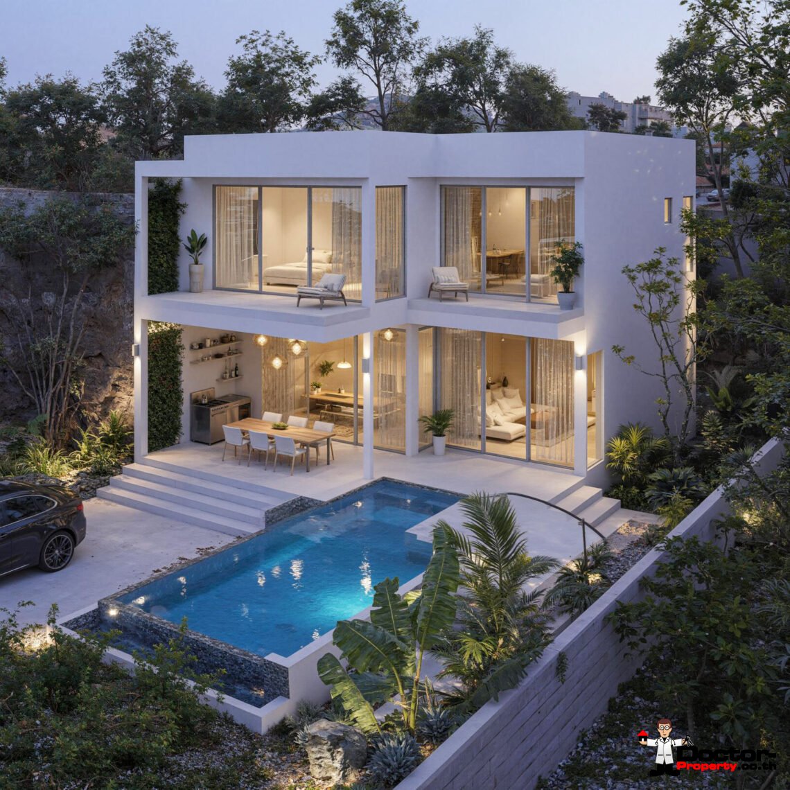 Modern 4 Bedroom – Two Storey Private Pool Villa in Plai Laem, Koh Samui – For Sale