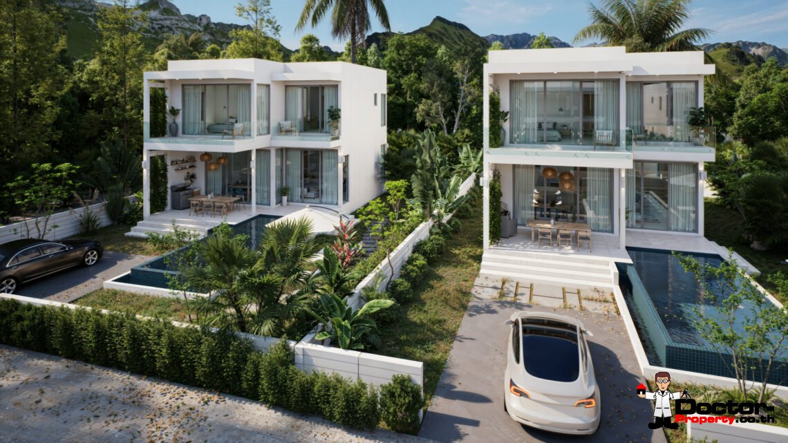 Modern 4 Bedroom – Two Storey Private Pool Villa in Plai Laem, Koh Samui – For Sale