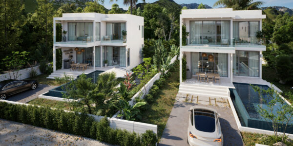 Modern 4 Bedroom – Two Storey Private Pool Villa in Plai Laem, Koh Samui – For Sale