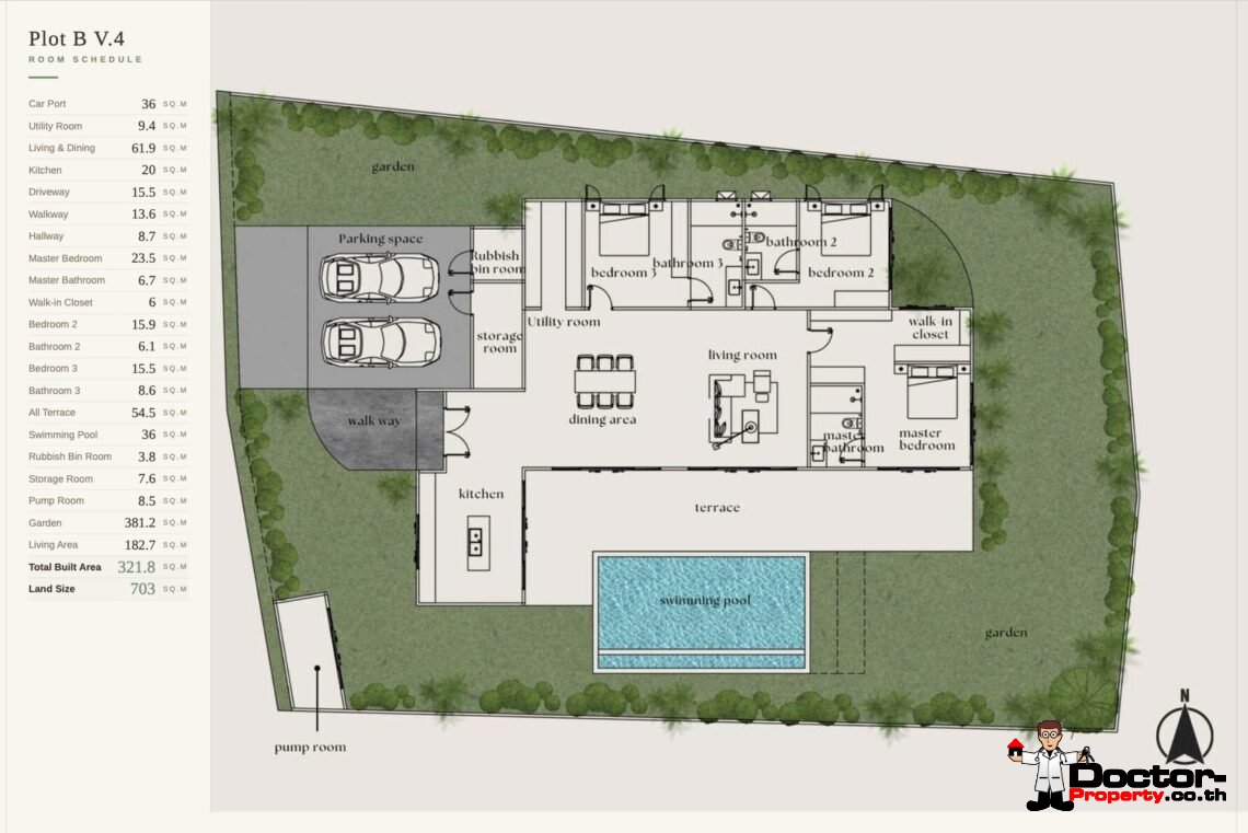 Spacious 3 Bedroom Garden Villa with Private Pool in Mae Nam, Koh Samui – For Sale