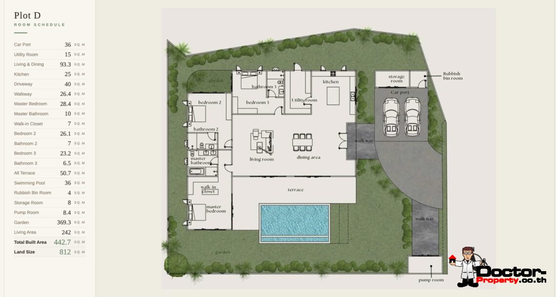 Spacious 3 Bedroom Garden Villa with Private Pool in Mae Nam, Koh Samui – For Sale