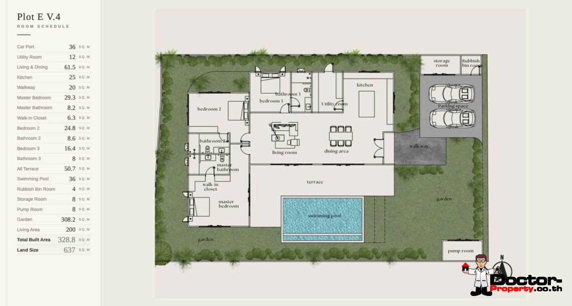 Spacious 3 Bedroom Garden Villa with Private Pool in Mae Nam, Koh Samui – For Sale