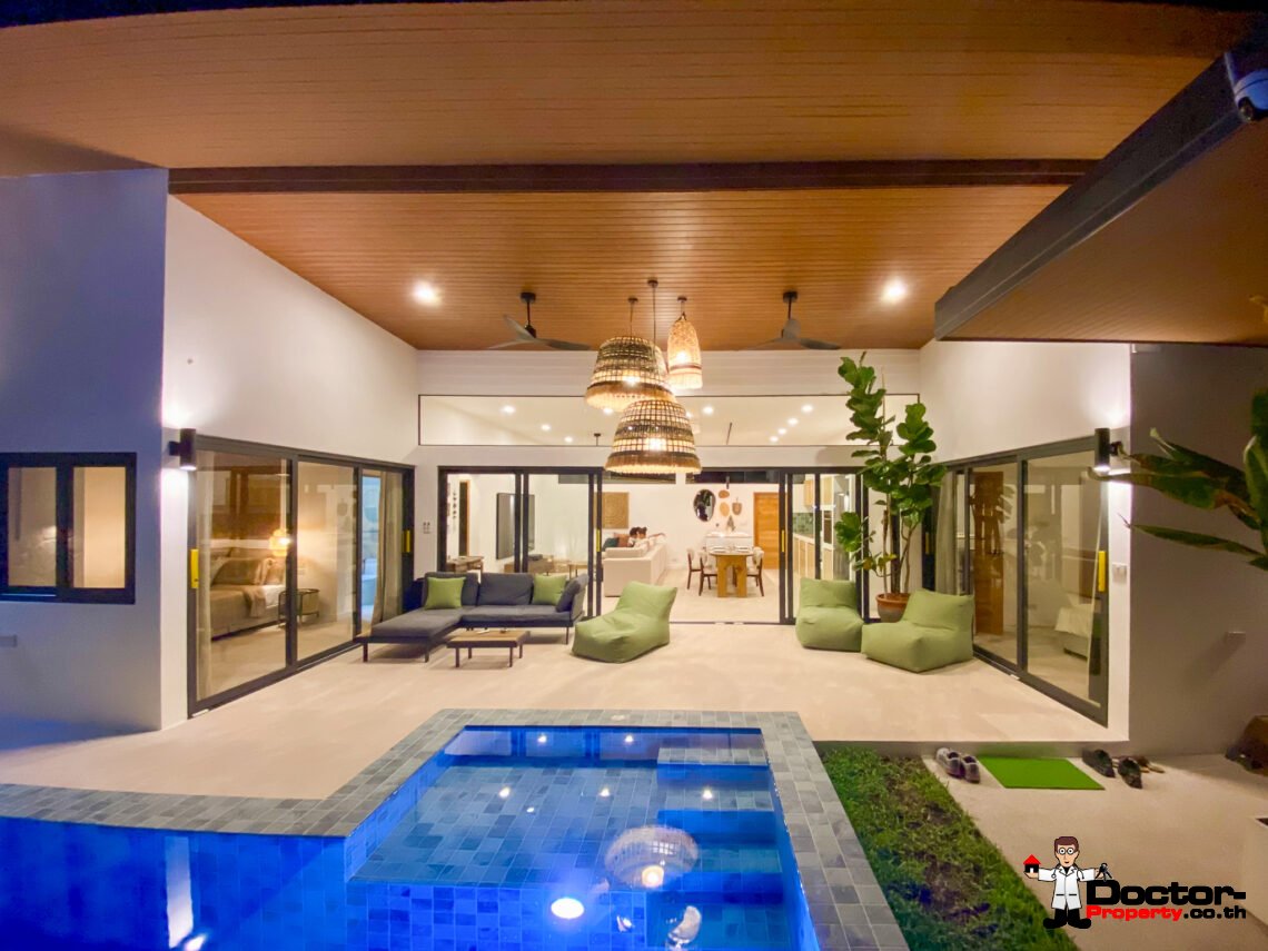 Modern Tropical 4 Bedroom Pool Villa in Lamai, Koh Samui – For Sale