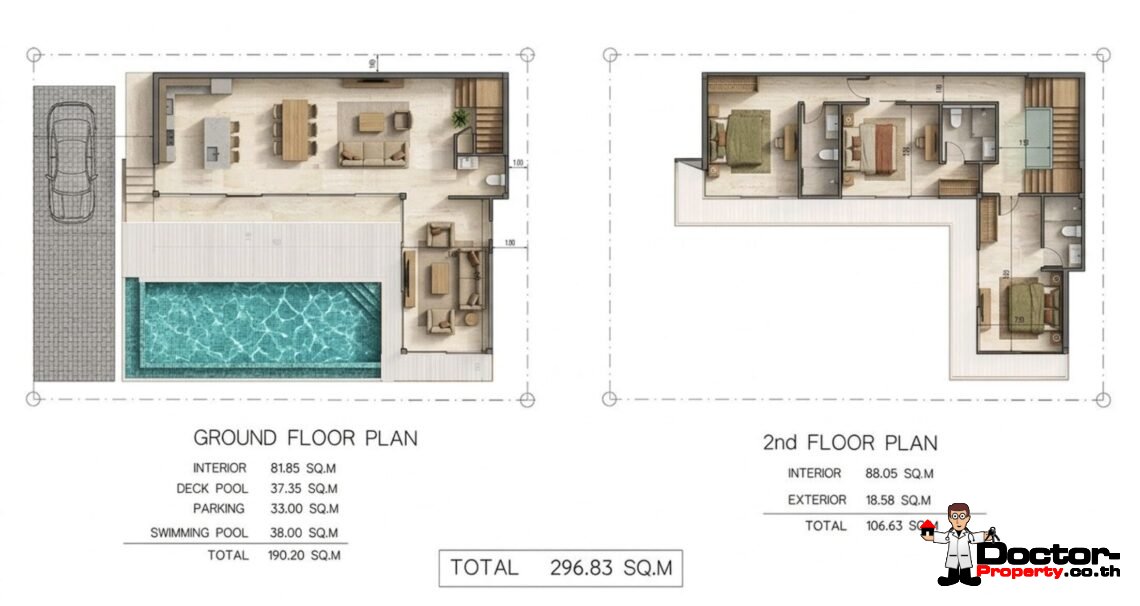 Luxury Modern 3 Bedroom Garden Pool Villa in Chaweng, Koh Samui – For Sale