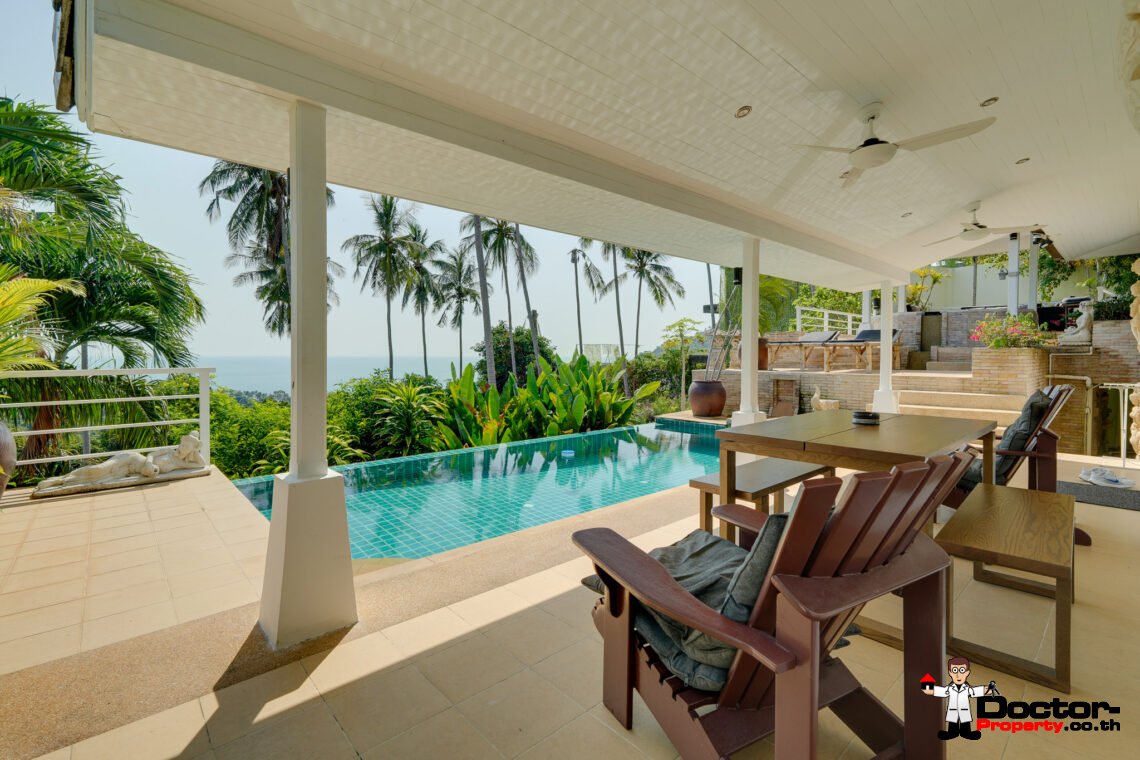 4+1 Bedroom Pool Villa with Sea View in Chaweng, Koh Samui – For Sale