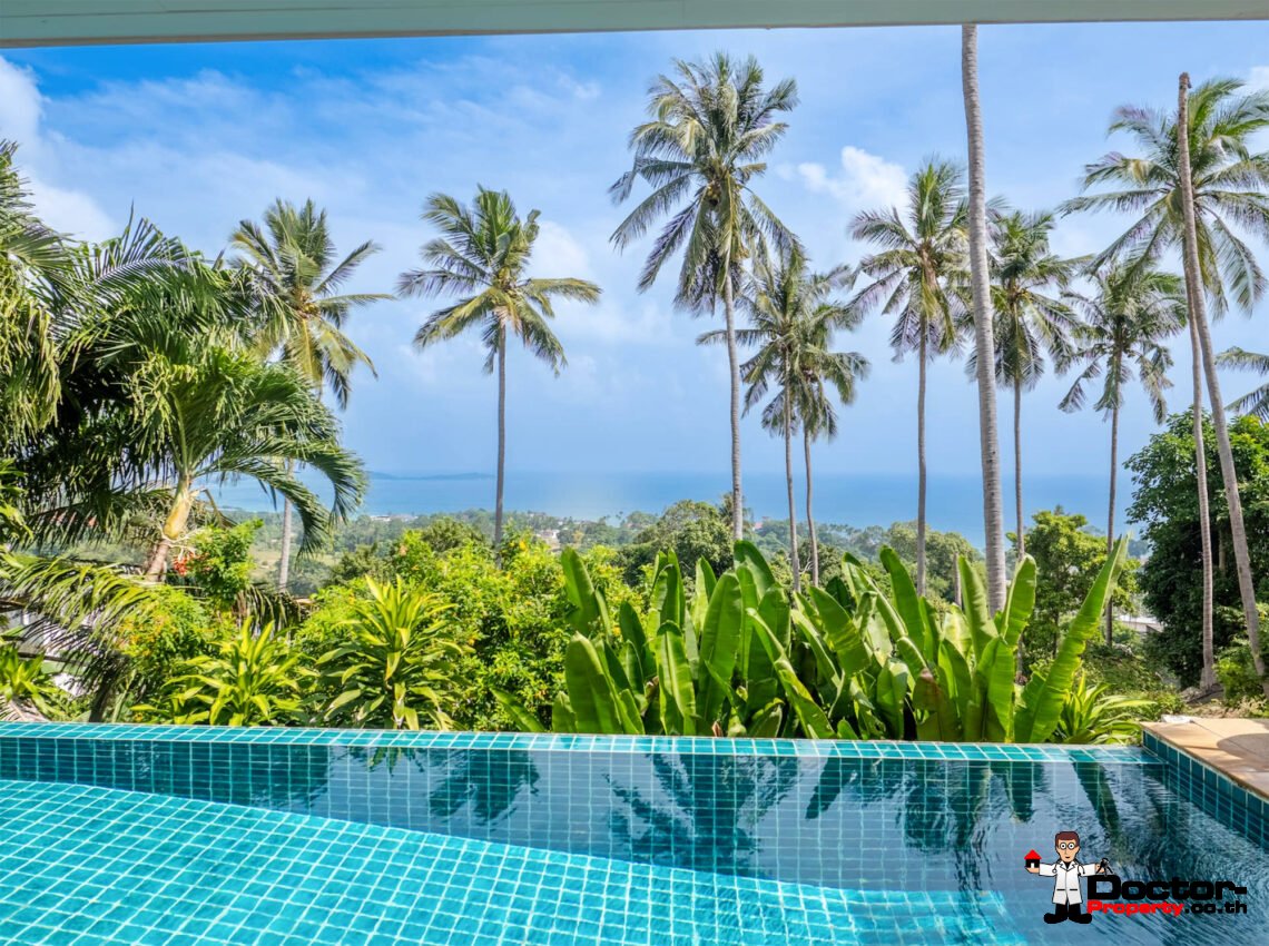4+1 Bedroom Pool Villa with Sea View in Chaweng, Koh Samui – For Sale