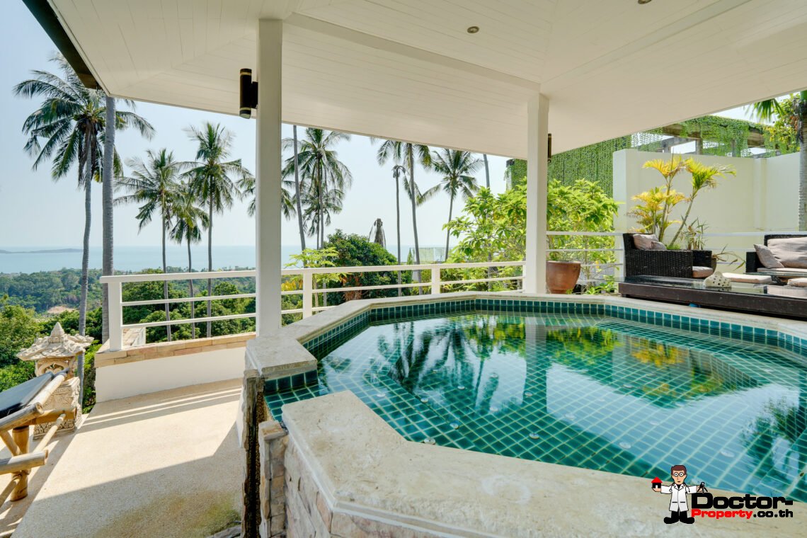 4+1 Bedroom Pool Villa with Sea View in Chaweng, Koh Samui – For Sale