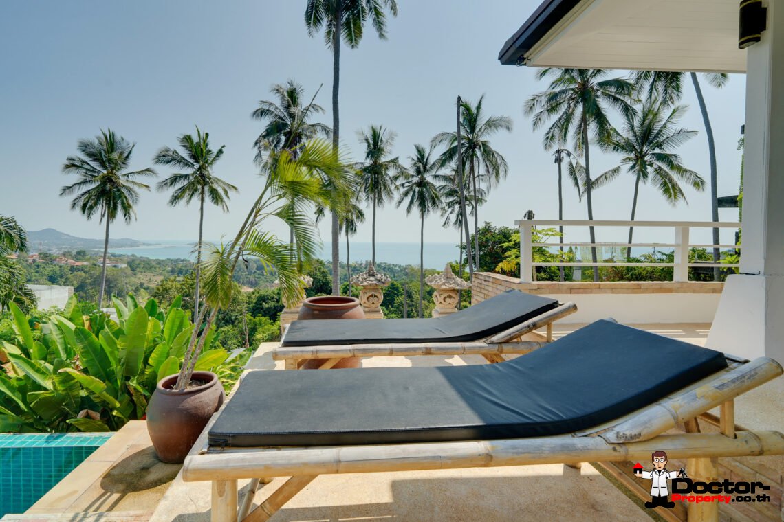 4+1 Bedroom Pool Villa with Sea View in Chaweng, Koh Samui – For Sale