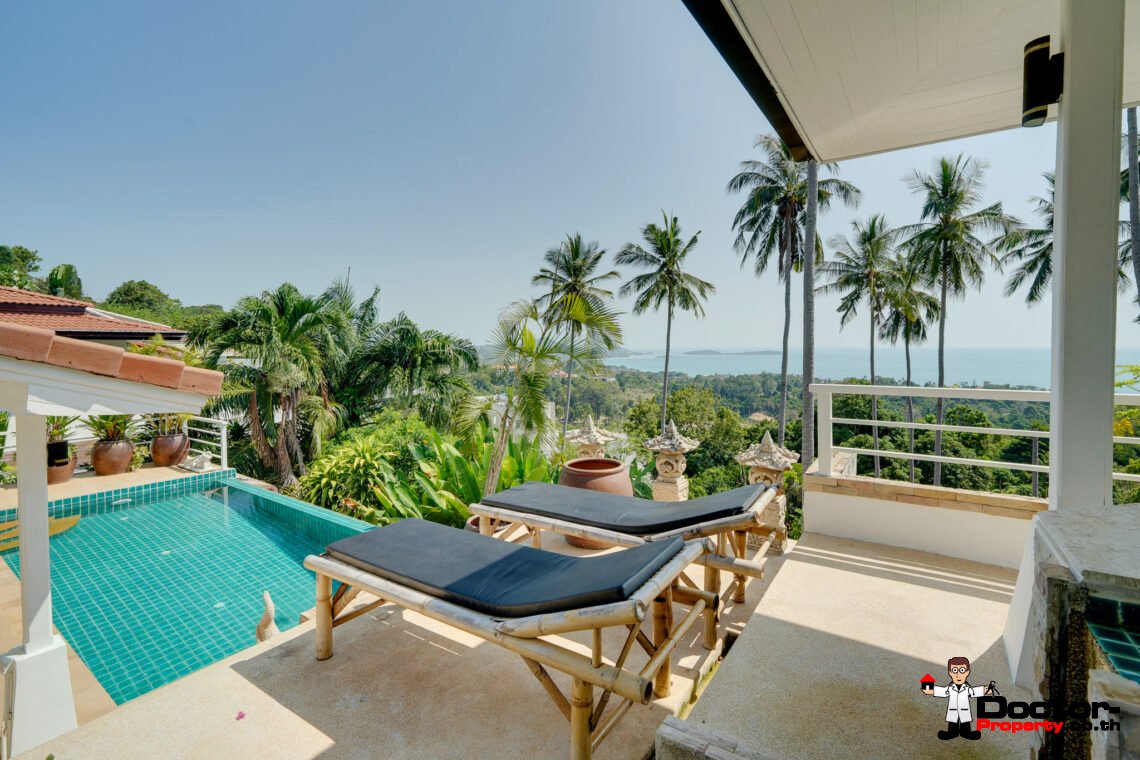 4+1 Bedroom Pool Villa with Sea View in Chaweng, Koh Samui – For Sale