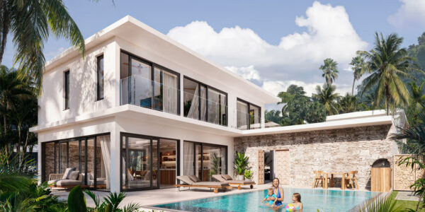 Modern 4 Bedroom, Two‑Storey Private Pool Villa in Lamai, Koh Samui – For Sale