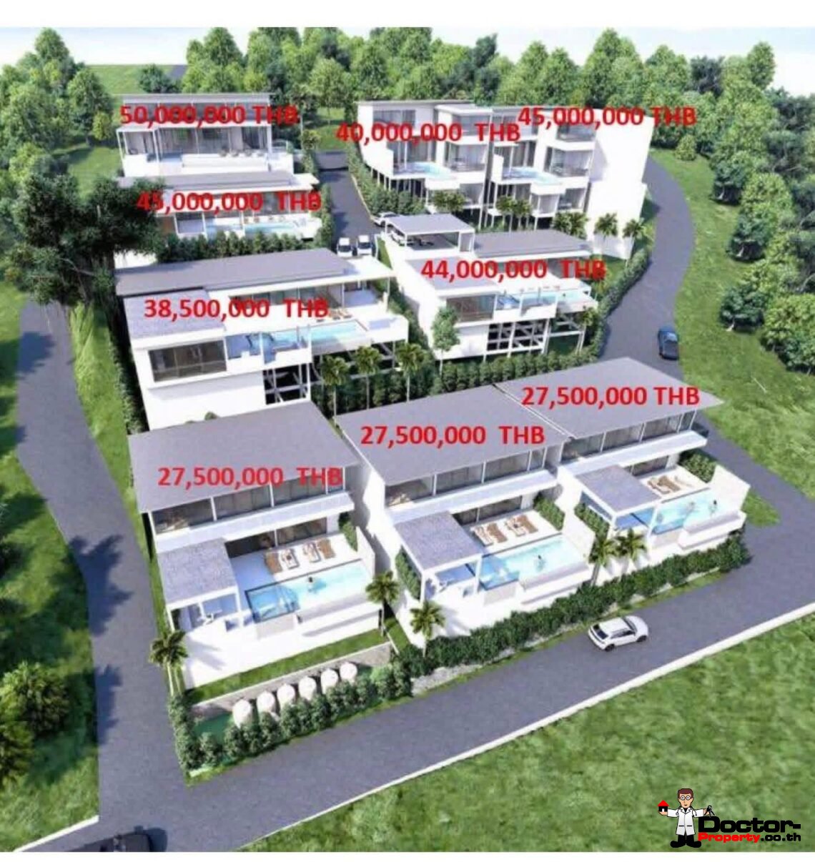 Luxury 3 Bedroom Pool Villa with Sea View in Chaweng, Koh Samui – For Sale