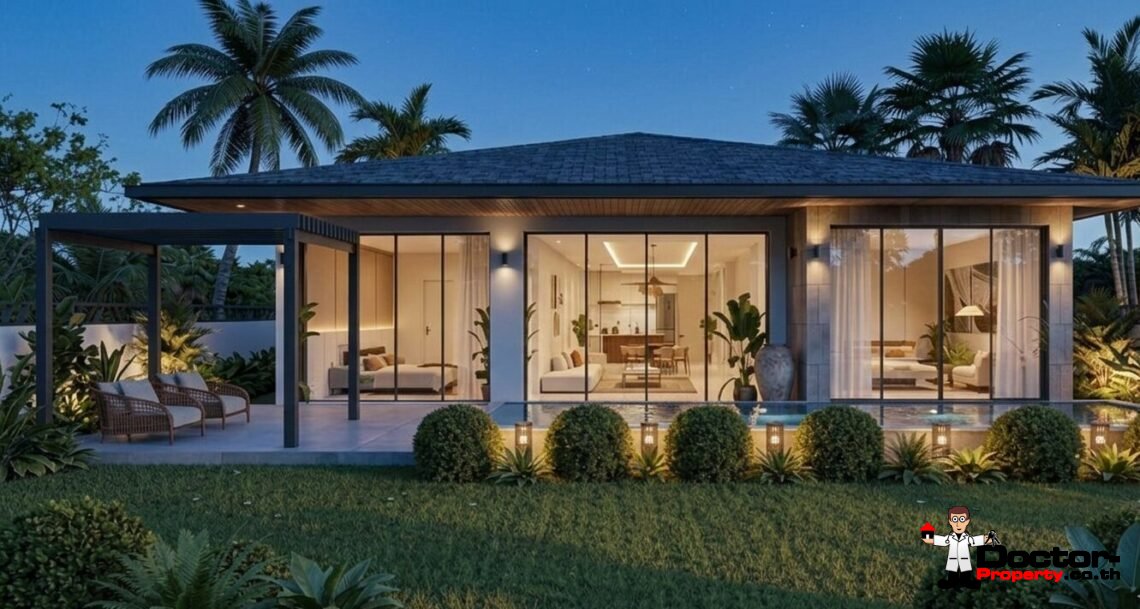 Tropical 4 Bedroom Pool Villa in Ban Tai, Koh Samui – For Sale
