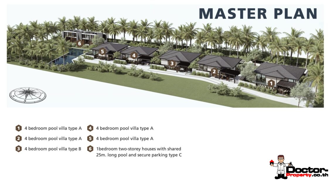 Tropical 4 Bedroom Pool Villa in Ban Tai, Koh Samui – For Sale