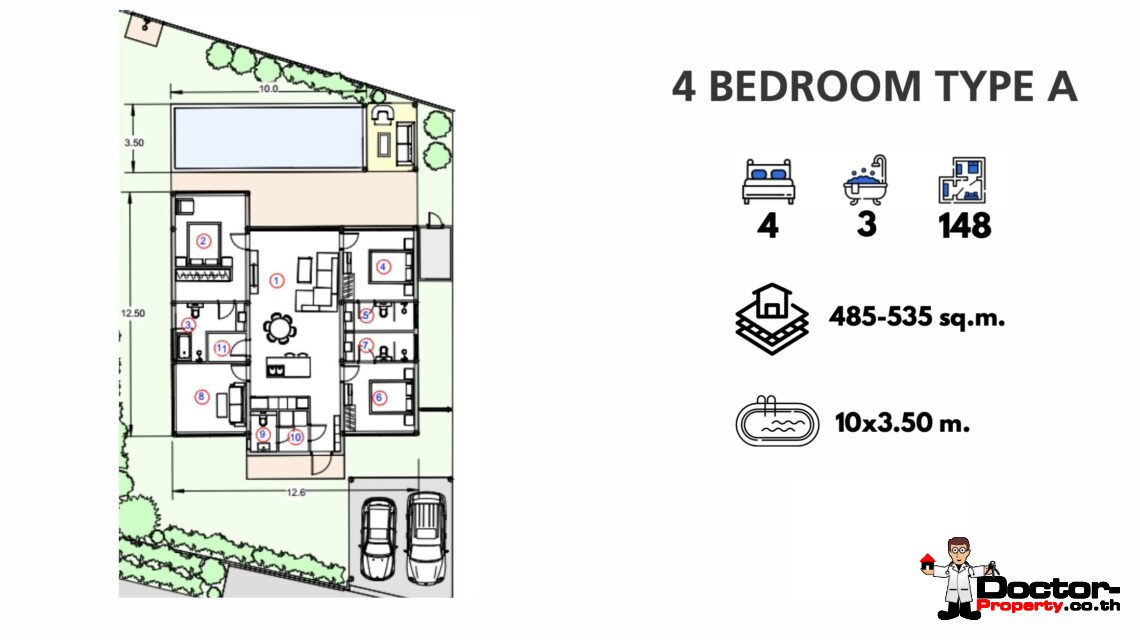 Tropical 4 Bedroom Pool Villa in Ban Tai, Koh Samui – For Sale