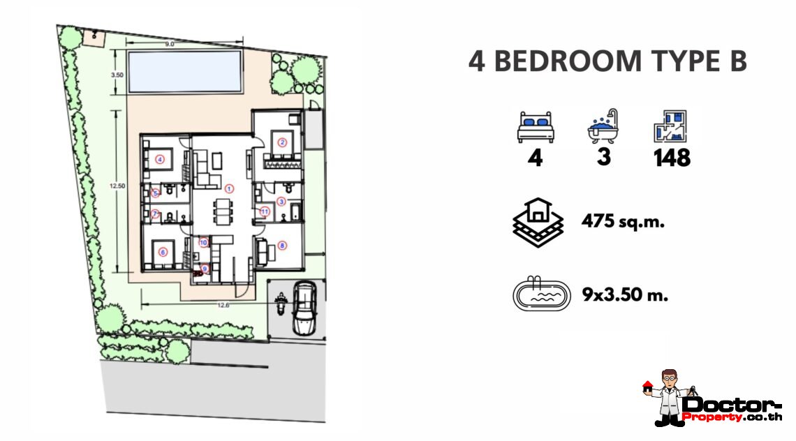 Tropical 4 Bedroom Pool Villa in Ban Tai, Koh Samui – For Sale
