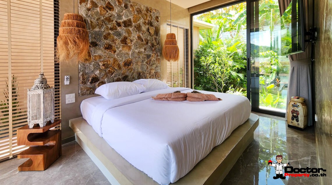 3 Bedroom Private Pool Villa with Balinese Style in Lamai, Koh Samui – For Sale