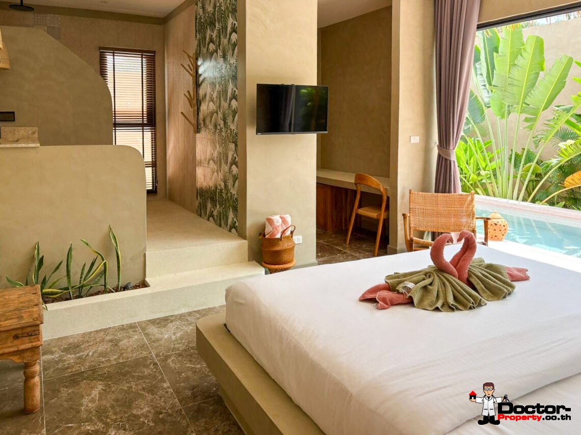 3 Bedroom Private Pool Villa with Balinese Style in Lamai, Koh Samui – For Sale