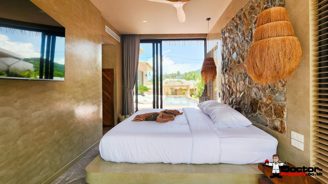 3 Bedroom Private Pool Villa with Balinese Style in Lamai, Koh Samui – For Sale