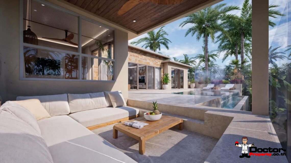 Modern 3 Bedroom Pool Villa with Sea View in Ban Tai, Koh Samui – For Sale